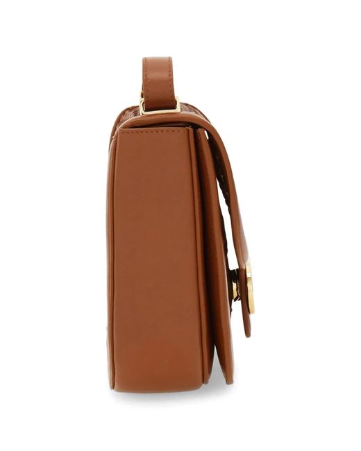 Ferragamo Brown Double Gancini North-South Crossbody Bag (Xs)