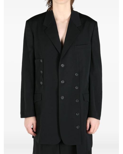 Yohji Yamamoto Black Decorative-Button Blazer for men