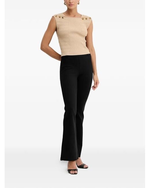 Guess Blue Button Ribbed Top