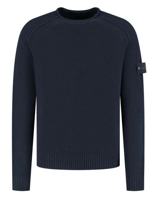 Maglione Con Applicazione Compass di Stone Island in Blue da Uomo