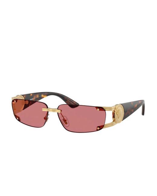 Versace Medusa-Embellished Rimless Sunglasses in Pink for Men | Lyst