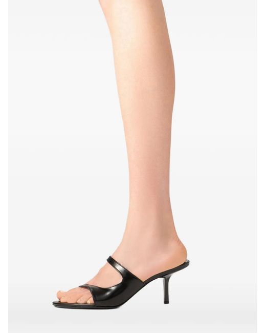 By Far White Sandales Serena En Cuir Verni