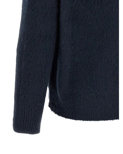 Roberto Collina Blue Gauze-Finish Crew-Neck Sweater for men