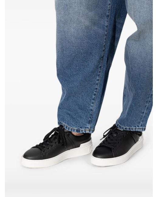 Balmain Black B-Court Smooth Leather Trainers