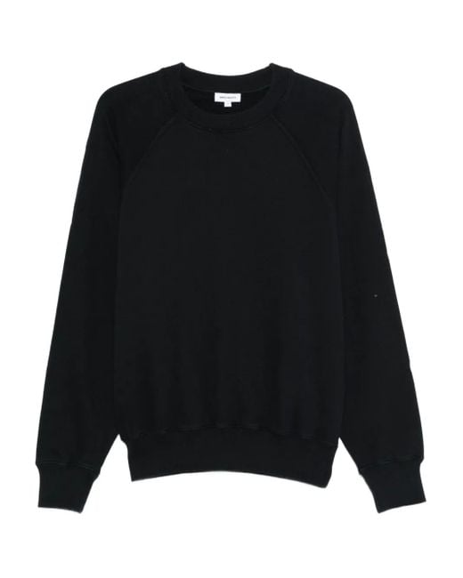 Norse Projects Black Organic Cotton Sweatshirt for men