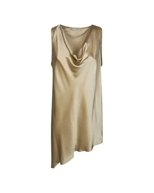 Antonelli Natural Sequin-Embellished Asymmetric Top