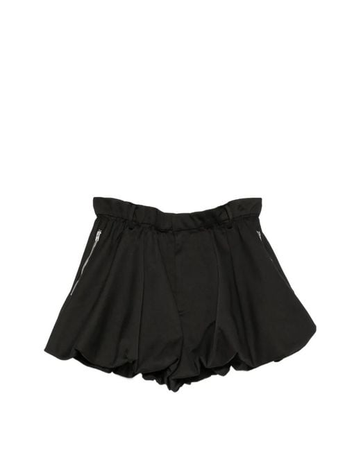 ELEH Black Elasticated-Waist Balloon Shorts