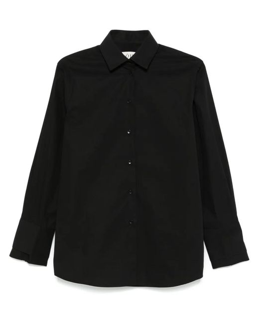 Rohe Black Double-Cuff Shirt