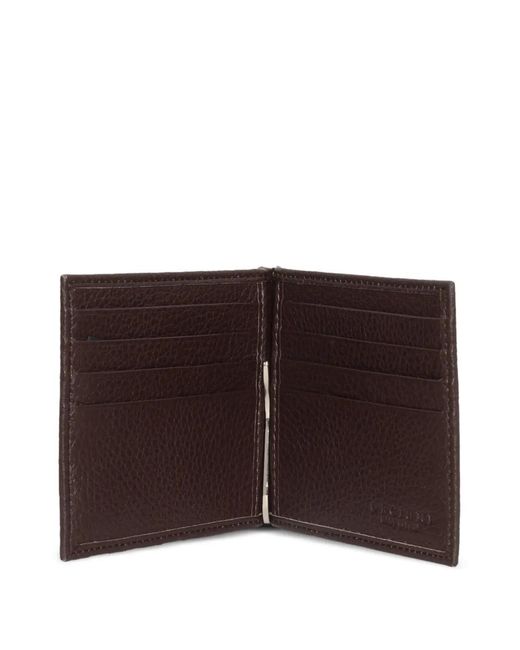 Orciani Black Hammered-Leather Wallet for men