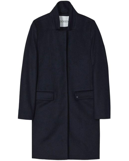 Closed Blue Pori Single-Breasted Coat