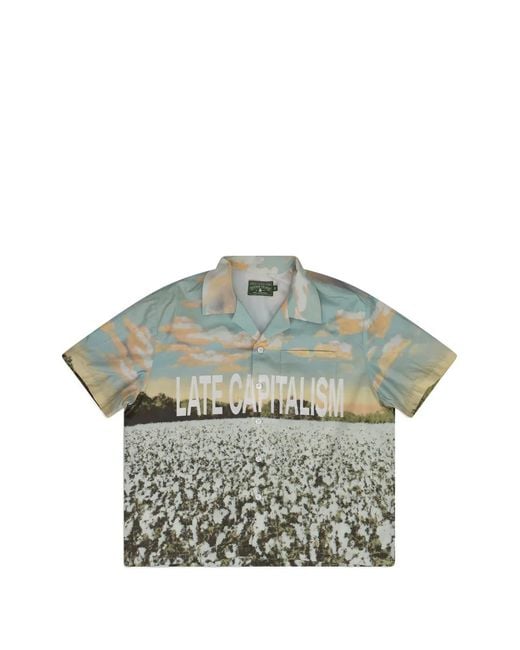 DENIM TEARS Gray X Tropical Futures Graphic-Print Button-Up Shirt for men
