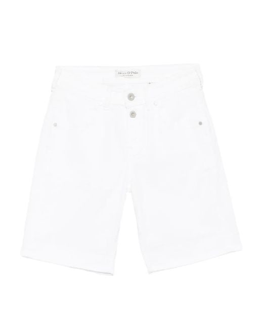 Marc O' Polo White Button-Fastening Shorts