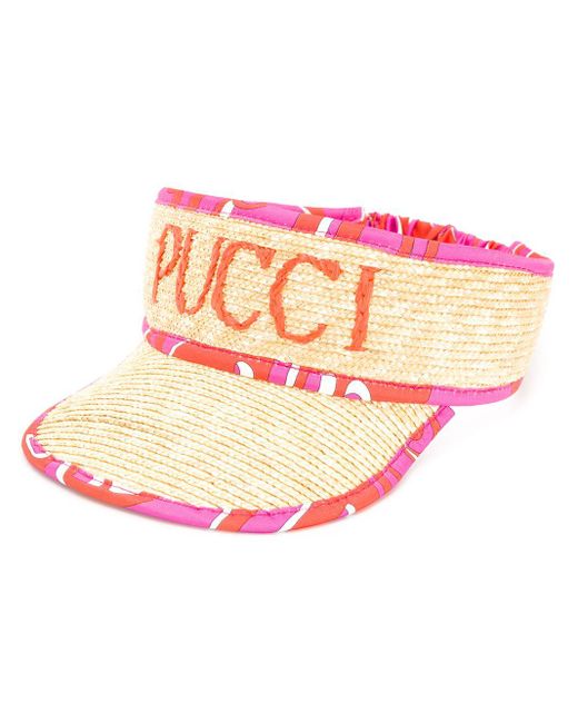 Emilio Pucci Pink Contrast Logo Visor Hat
