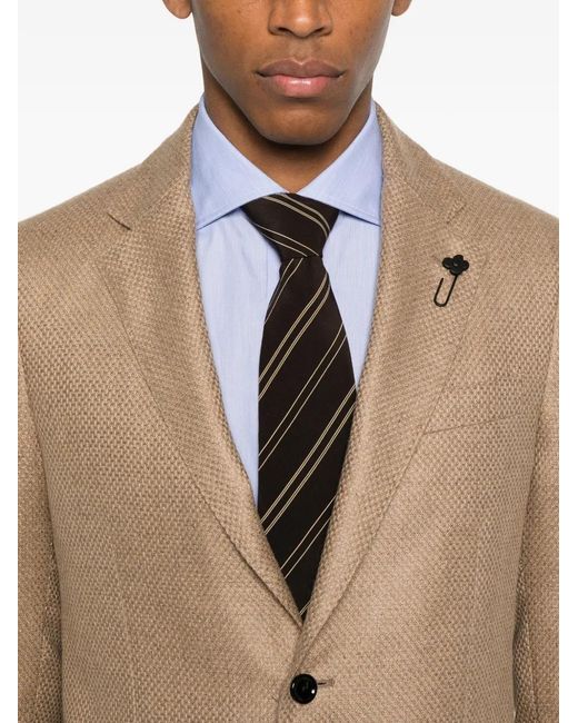 Lardini Natural Buttoned Gran Panama Llana Jacket for men