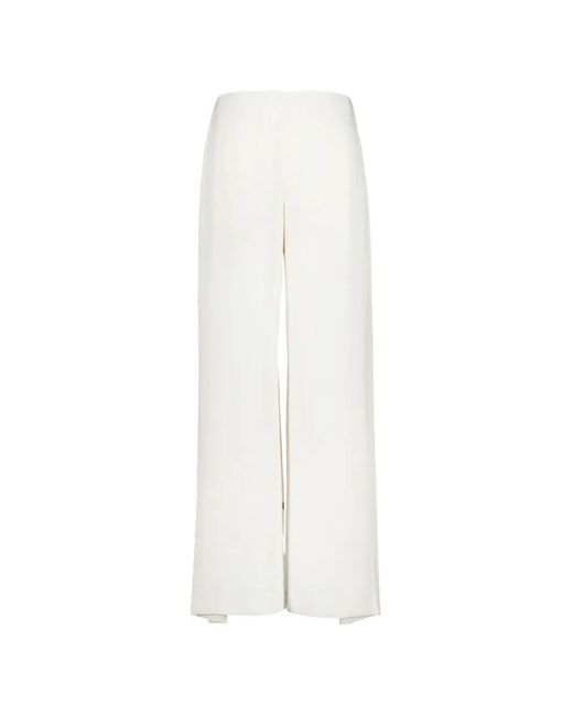 Zeus + Dione White Nova Side Pleat Trousers