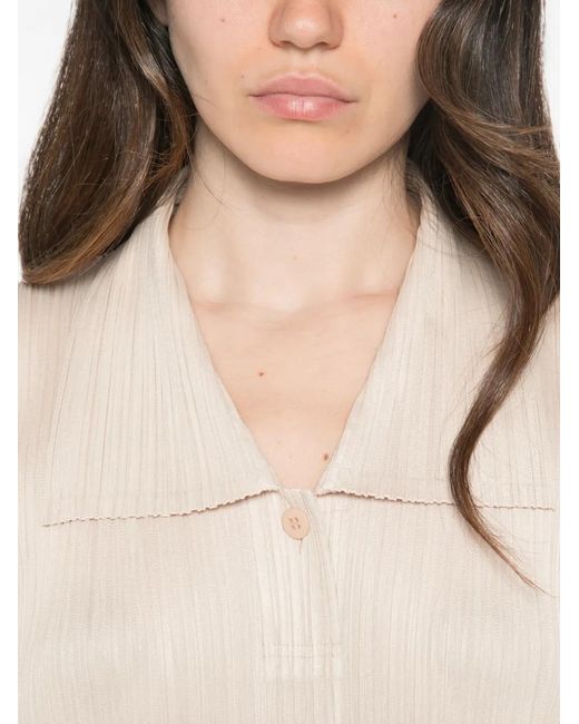 Pleats Please Issey Miyake White Pleated Midi Dress