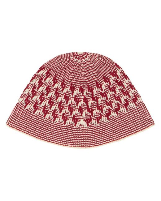 Etro Red Abstract-pattern Cotton Beanie for men