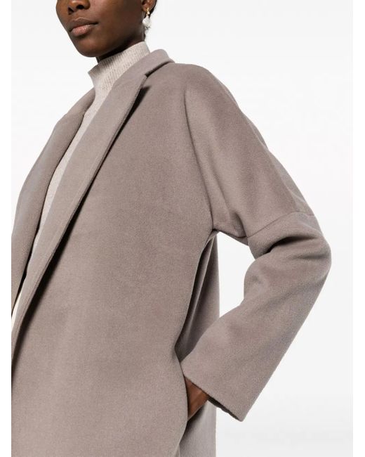Blanca Vita Gray Calomeria Felted Maxi Coat