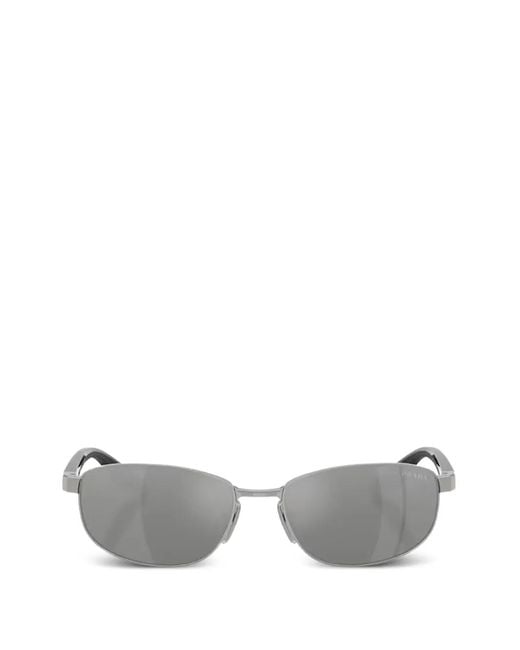 Prada Linea Rossa Gray Lunettes De Soleil À Détail Logo for men