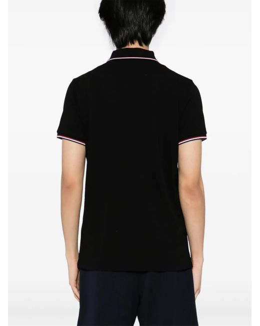 Moncler Black Cotton Polo Shirt for men