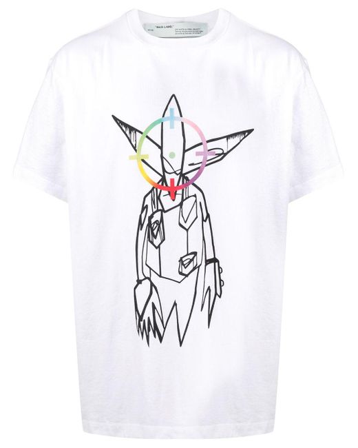 Off-White c/o Virgil Abloh T-Shirt mit "Futura Alien"-Print in White für Herren