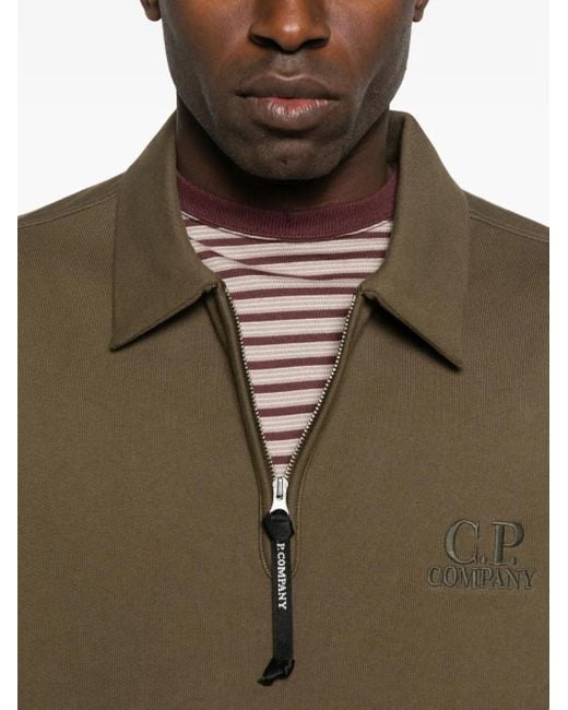 メンズ C P Company ジップアップ スウェットシャツ Green
