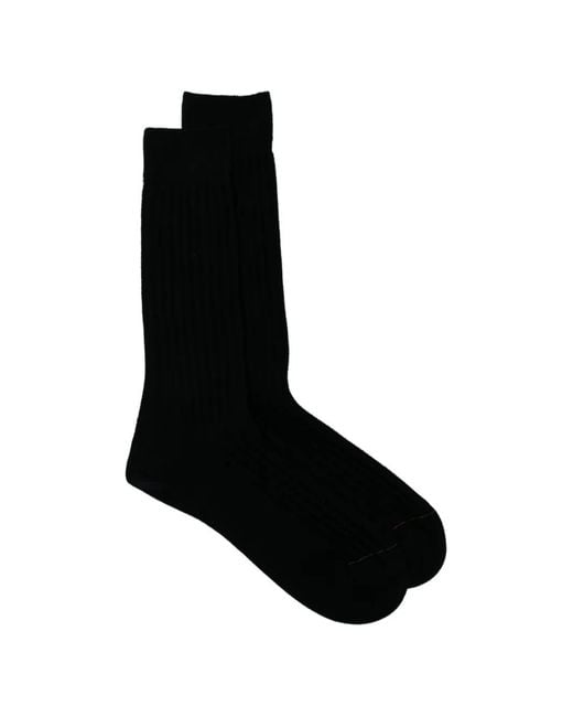Zegna Black Ribbed-Knit Mid-Calf Socks