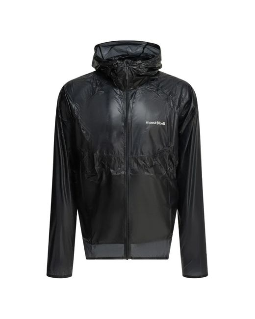 Montbell Black Tachyon Logo-Print Hooded Jacket for men