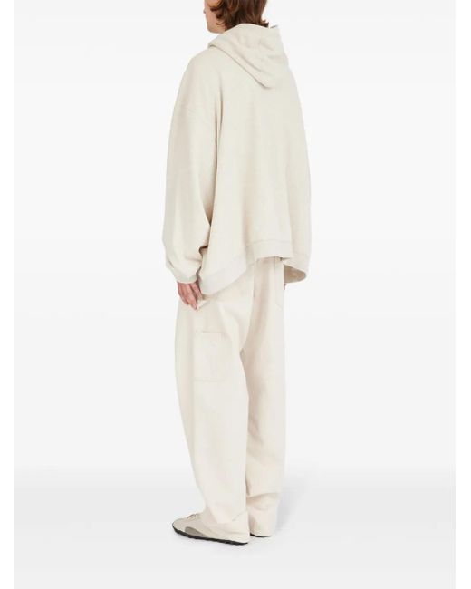 Maison Margiela Natural Zip-Fastening Hoodie With Logo Print for men
