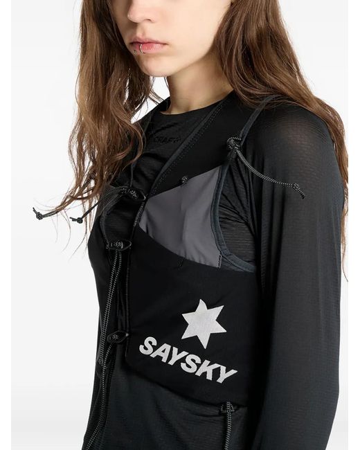 Saysky Black Flow Vest 8L Star-Logo Running Vest