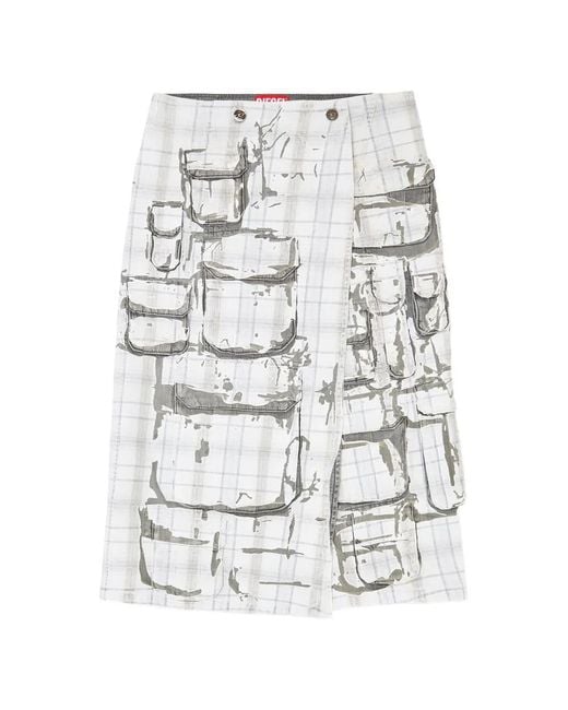 DIESEL レディース グレー De-Vorin-Fsi1 Aラインスカート【公式通販】