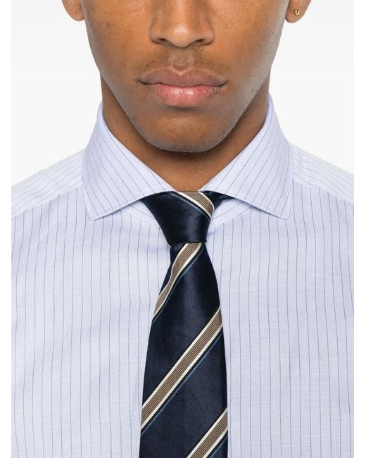 Corneliani White Striped Shirt for men