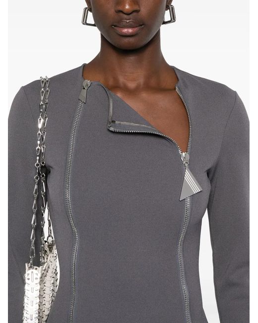 The Attico Blue Zipped Mini Dress