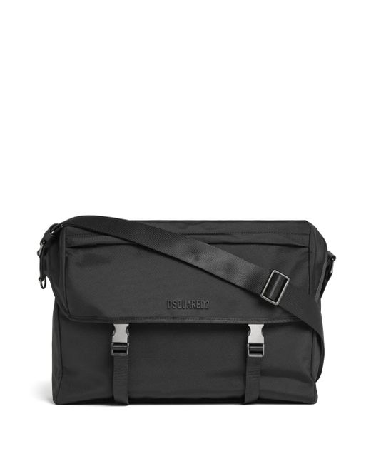 メンズ DSquared² ロゴ メッセンジャーバッグ Black