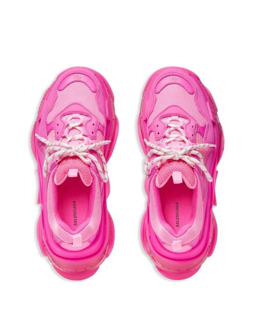 Balenciaga Pink Triple S Chunky Sneakers