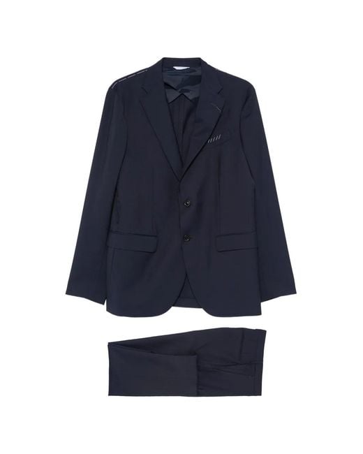 Boglioli Blue Notch-Lapel Single-Breasted Suit for men