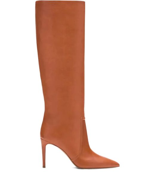 Paris Texas Brown 85Mm Pointed Leather Boots