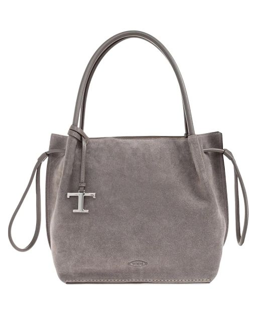 Tod's Gray Medium Leather Handbag