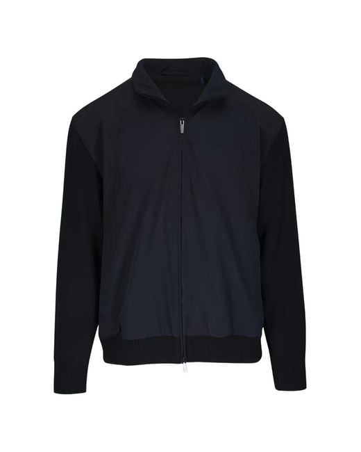 Paul & Shark Black Wool-Paneled Zip-Up Jacket for men