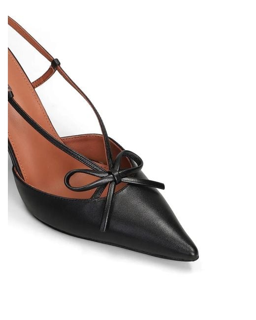 Lola Cruz Black Audrey Bow-Detail Slingback Pumps