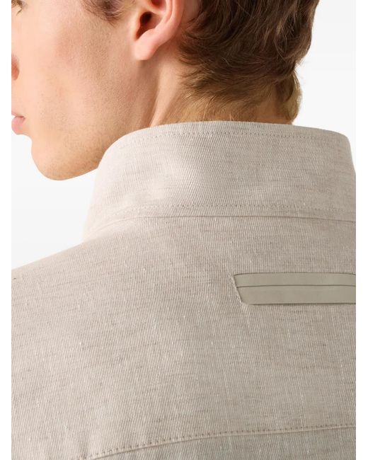 Zegna White Oasi Lino Field Jacket for men