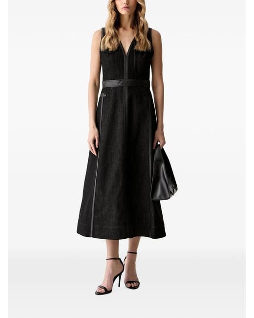 Karl Lagerfeld Black Panelled Midi Dress