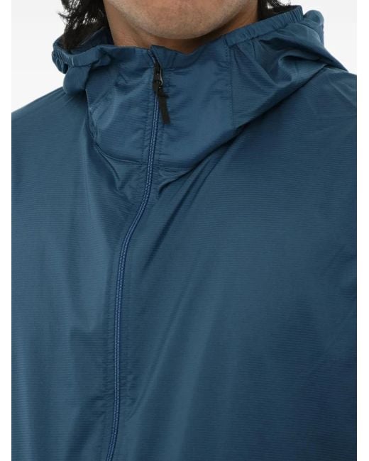 Woolrich Blue Hooded Zip-Up Jacket for men