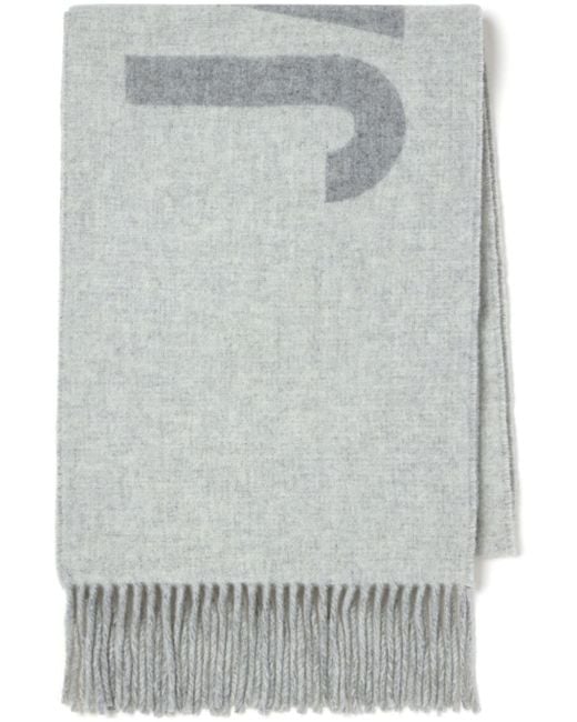Jacquemus Intarsien-Schal mit Logo in Gray für Herren