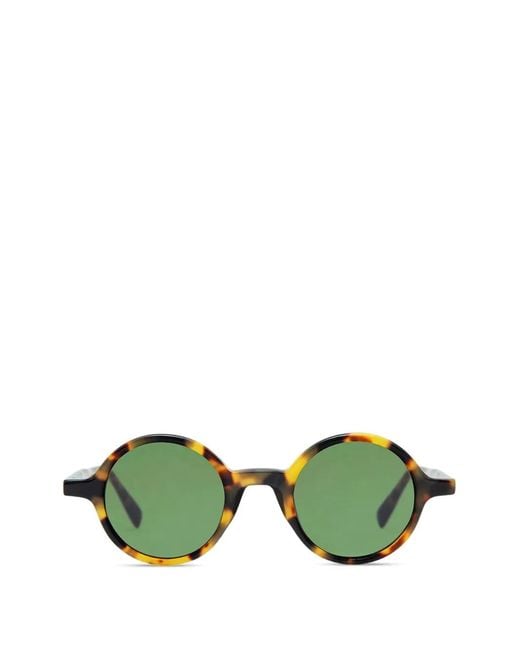 Gigi Studios Green Greta Round Sunglasses