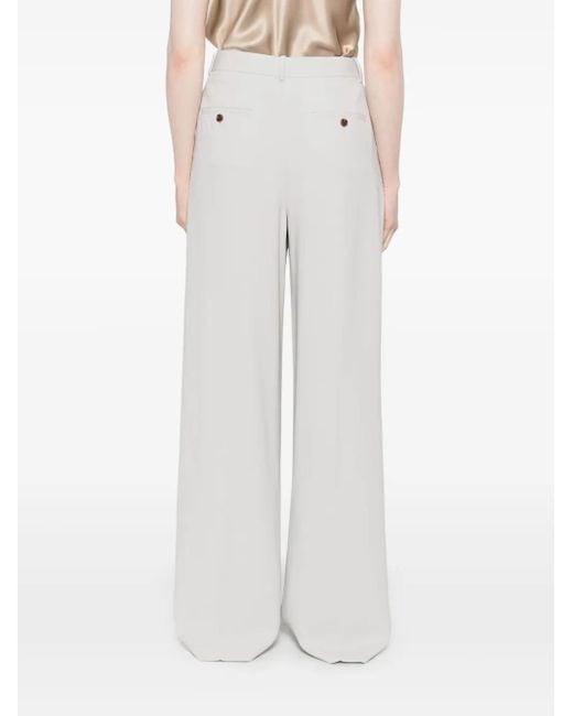 Theory White Double-Pleat Trousers