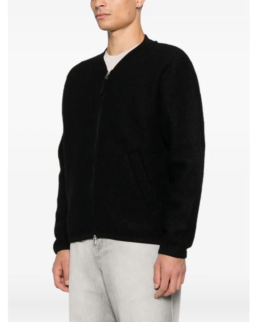 Universal Works Black Zip Bomber Jacket for men