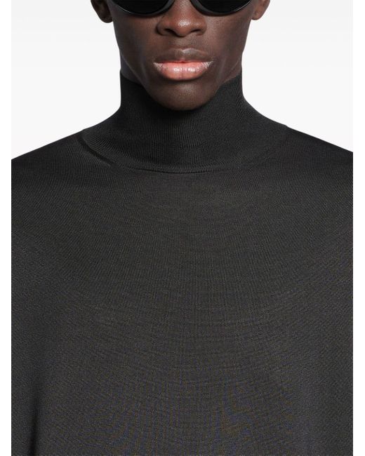 メンズ Balenciaga Bb Oversized ハイネック セーター Black