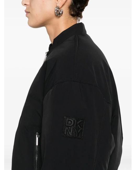 DKNY Black Zip-Up Bomber Jacket