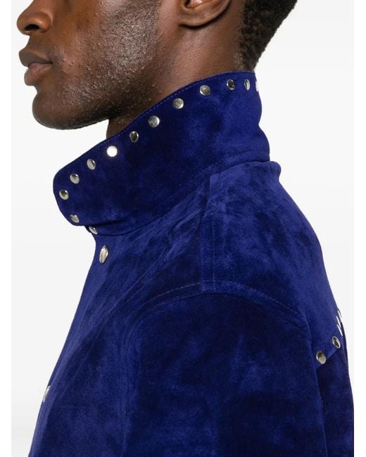 Bode Blue Studded Suede Jacket for men